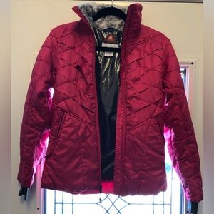 Sold - Columbia Omni Heat Jacket Womens XS Pink Interchange Ski Faux Fur